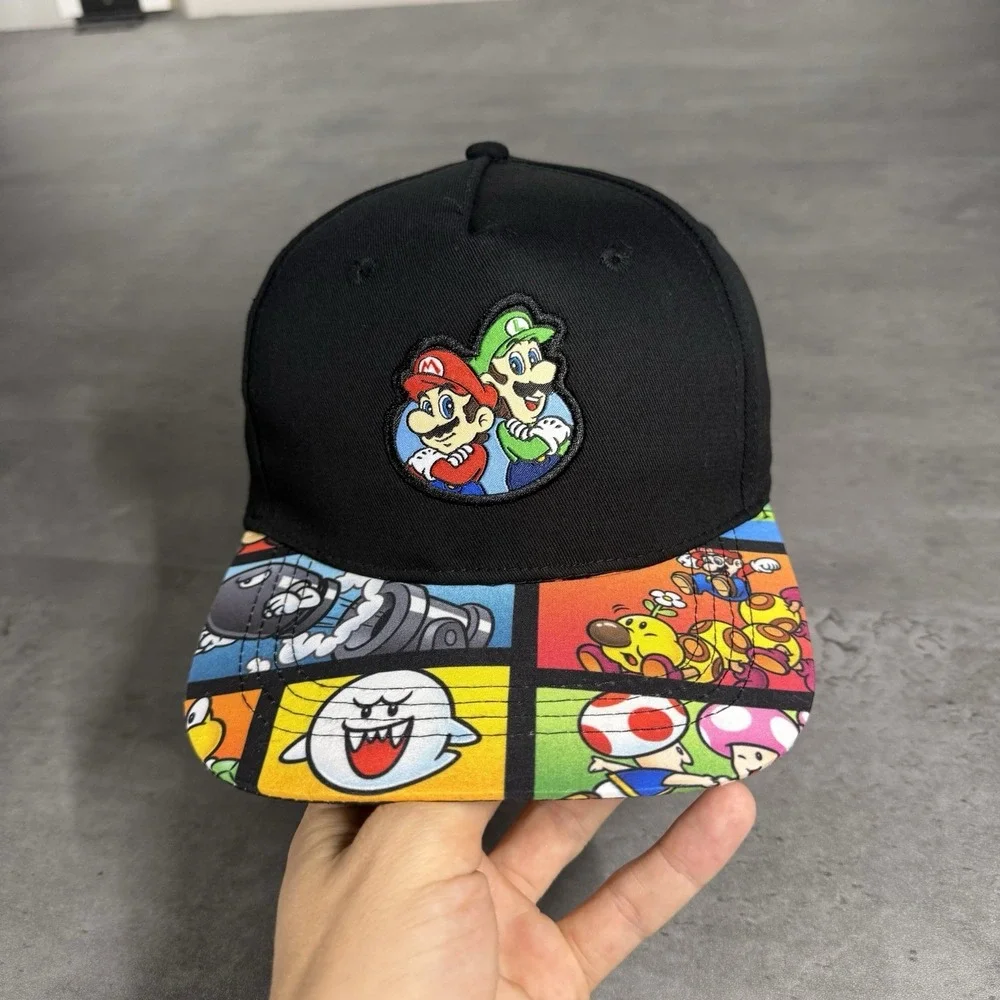 Nintendo Super Mario Snapback Hat Youth Teen‎ Black Green Red Switch Kart Party